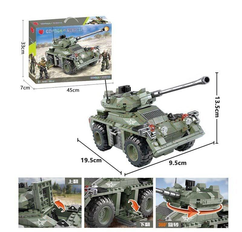Конструктор XJ - 929 “Танк”, 534 деталі, аксесуари