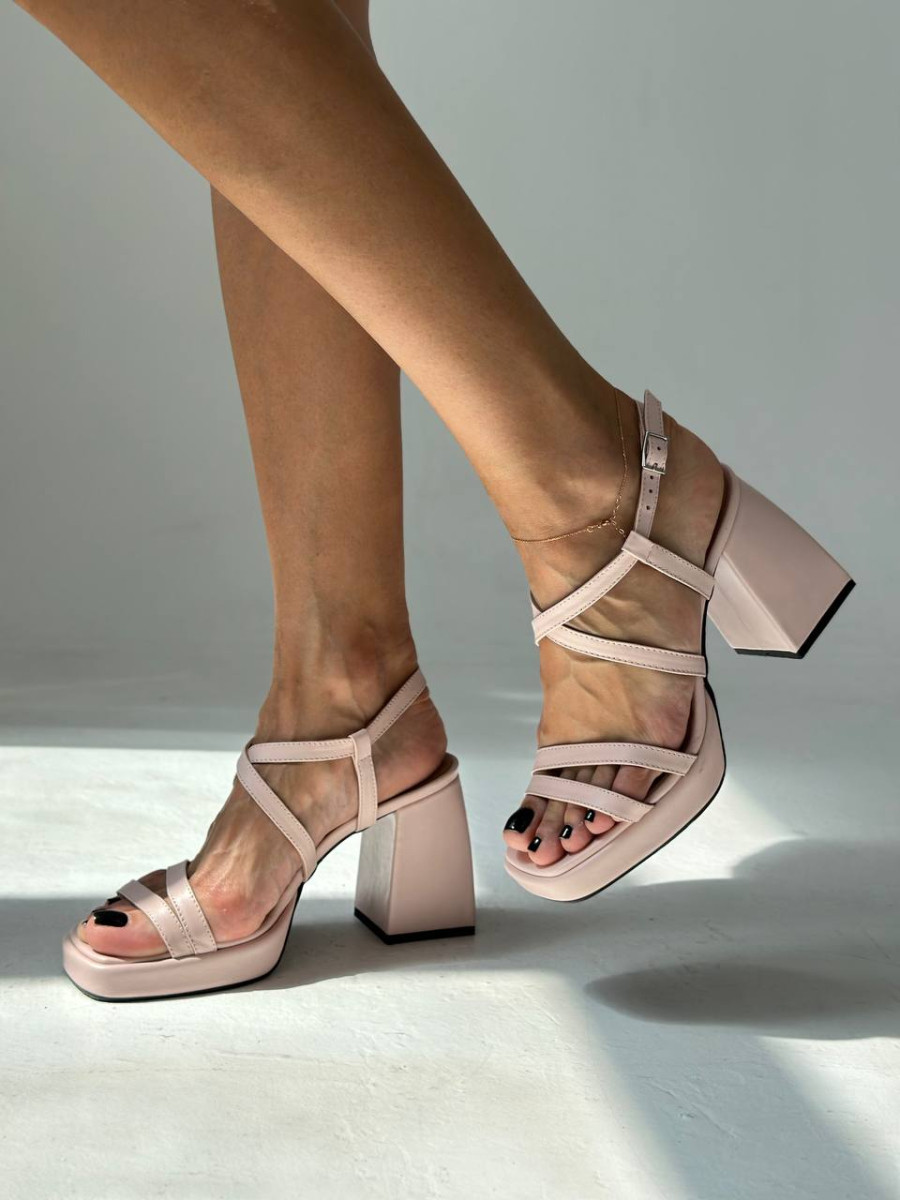 Босоніжки жіночі ShoesBand Пудрові натуральна шкіра 36 (23 см) (S99831-1)