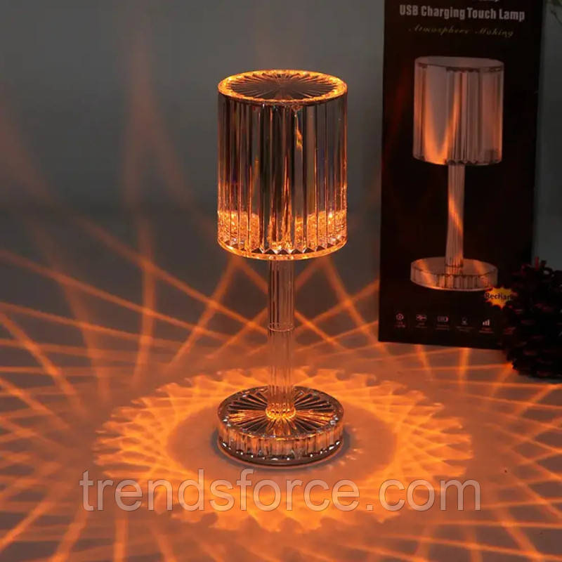 Настільна лампа-нічник Rose diamond Rgb (16 кольорів) Table Lamp з пультом 208558