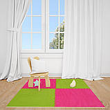 Підлога-пазл плюшевий РОЖЕВИЙ 60*60*1cm (D) SW-00002093, фото 9