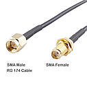 Кабель подовжувач роз'єму RG174 SMA Male to SMA Female 10 метрів антен WIFI/4G, фото 6
