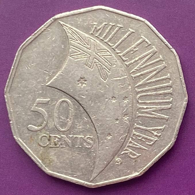Монета Австралії 50 центів 2000 р. Міленіум