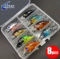 Набор воблеров кренков AFNS 8шт 45мм 4 грамма в коробке