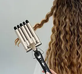 Плойка хвиля на 5 хвиль geemy gm-2933 велика плойка для волосся, Плойка-щипці для волосся ВВВ