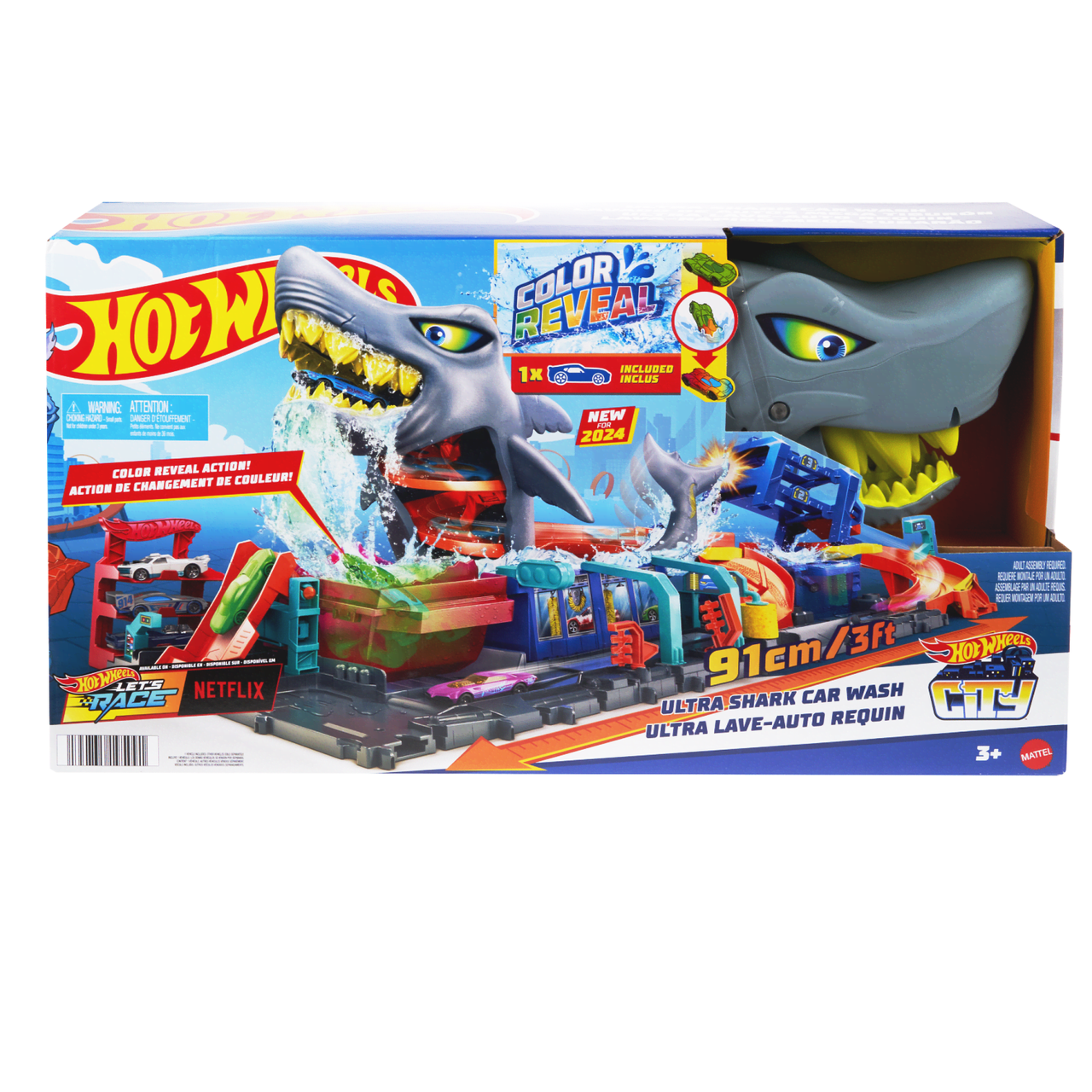 Hot Wheels ultimate новий легендарний гараж автомийка Акула Color Reveal Трек Хот Вілс Мега гараж з Акулою Ultra Shark Car Wash