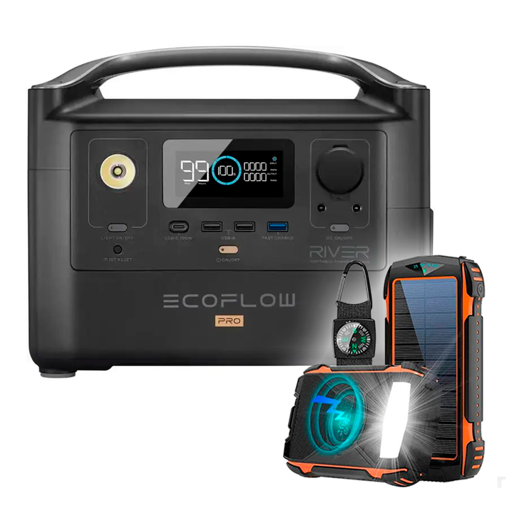 Портативна зарядна станція EcoFlow RIVER Pro (720 Wh), Електростанція для дому з повербанком Solar 20000mAh