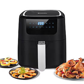 Аерогриль фритюрниця BioloMix BAF500D Air Fryer 5L для смаження без масла (Чорний)