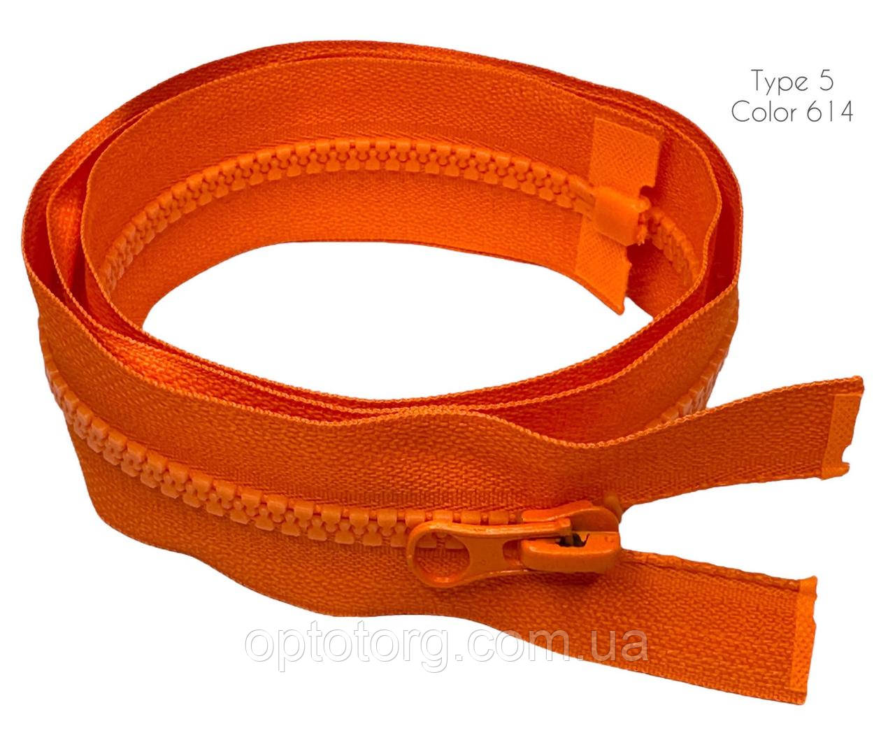 Блискавка Яскраво помаранчева 40см Тип5 тракторна роз'ємна з одним бігунком