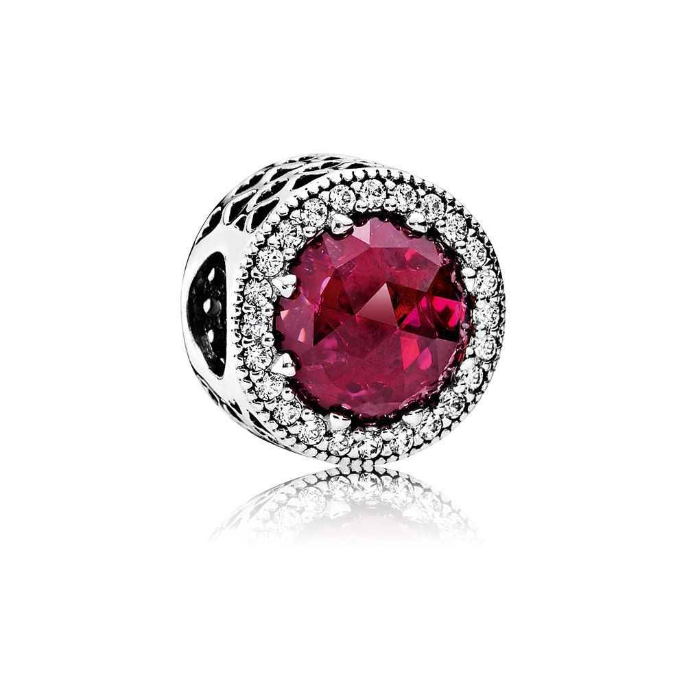 Срібна намистина Pandora червоний 750843CZ 055-00380