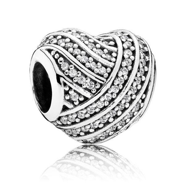 Срібна намистина Pandora   Лінії кохання  791885CZ