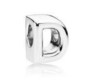Срібна намистина Pandora Літера D 055-00619