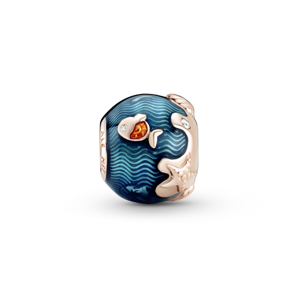 Срібна намистина Pandora     Shimmering Ocean Waves & Fish Charm  789004C01