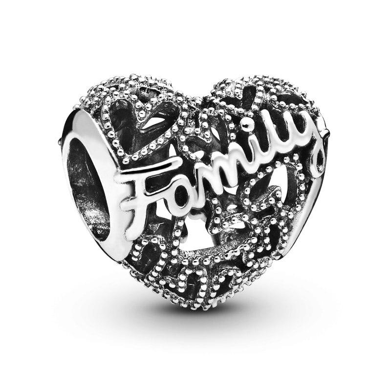Срібна намистина Pandora     Серце сім'я  798571C00