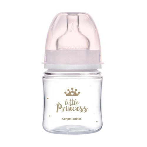 Пляшка антиколікова з широким отвором 120 мл PP Easystart Royal baby рожева Canpol babies 35/233_pin, фото 1