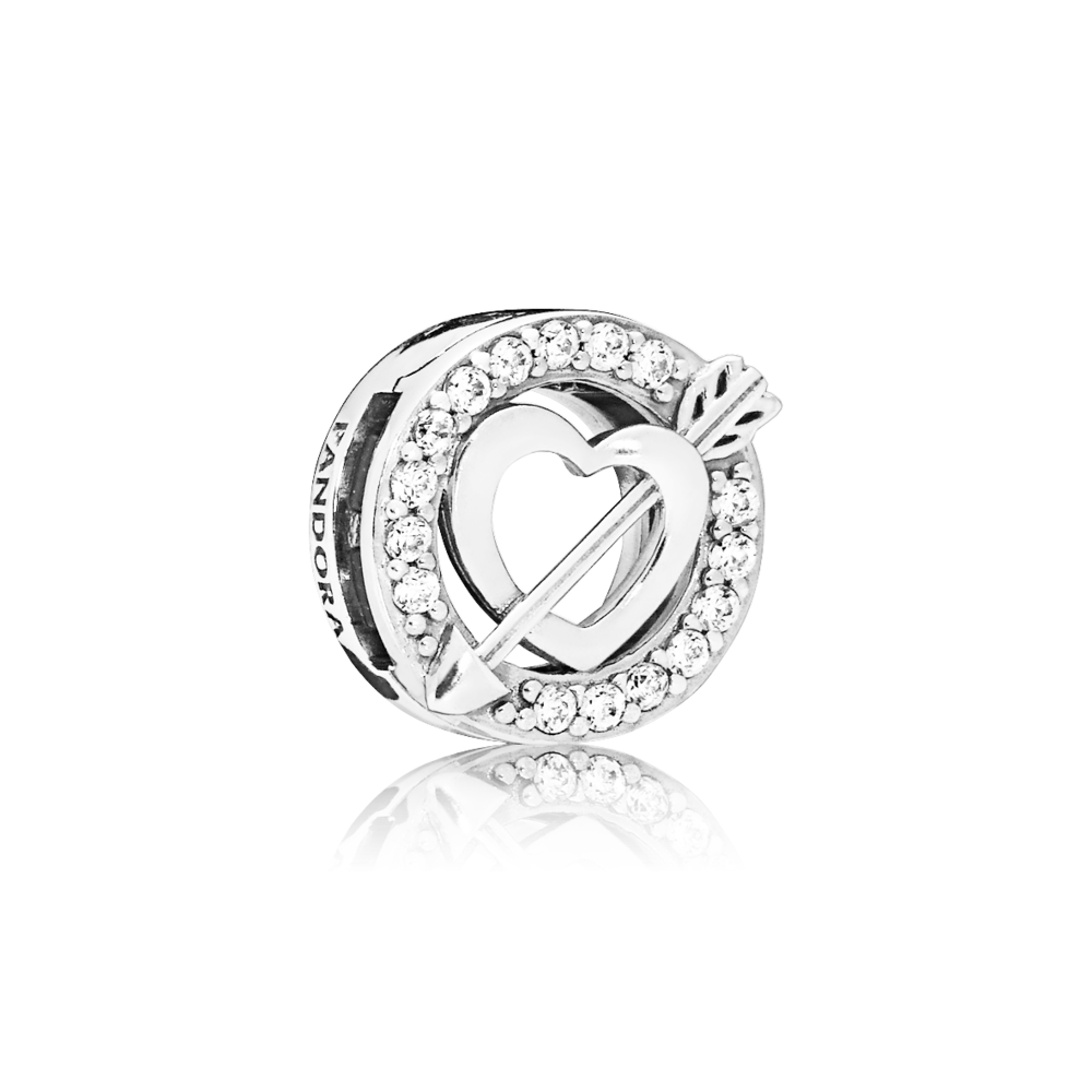 Срібна намистина Pandora     Серця і стріли  797793CZ