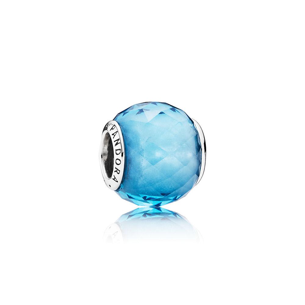 Срібна намистина Pandora     Блакитний гранований кристал  791722NBS
