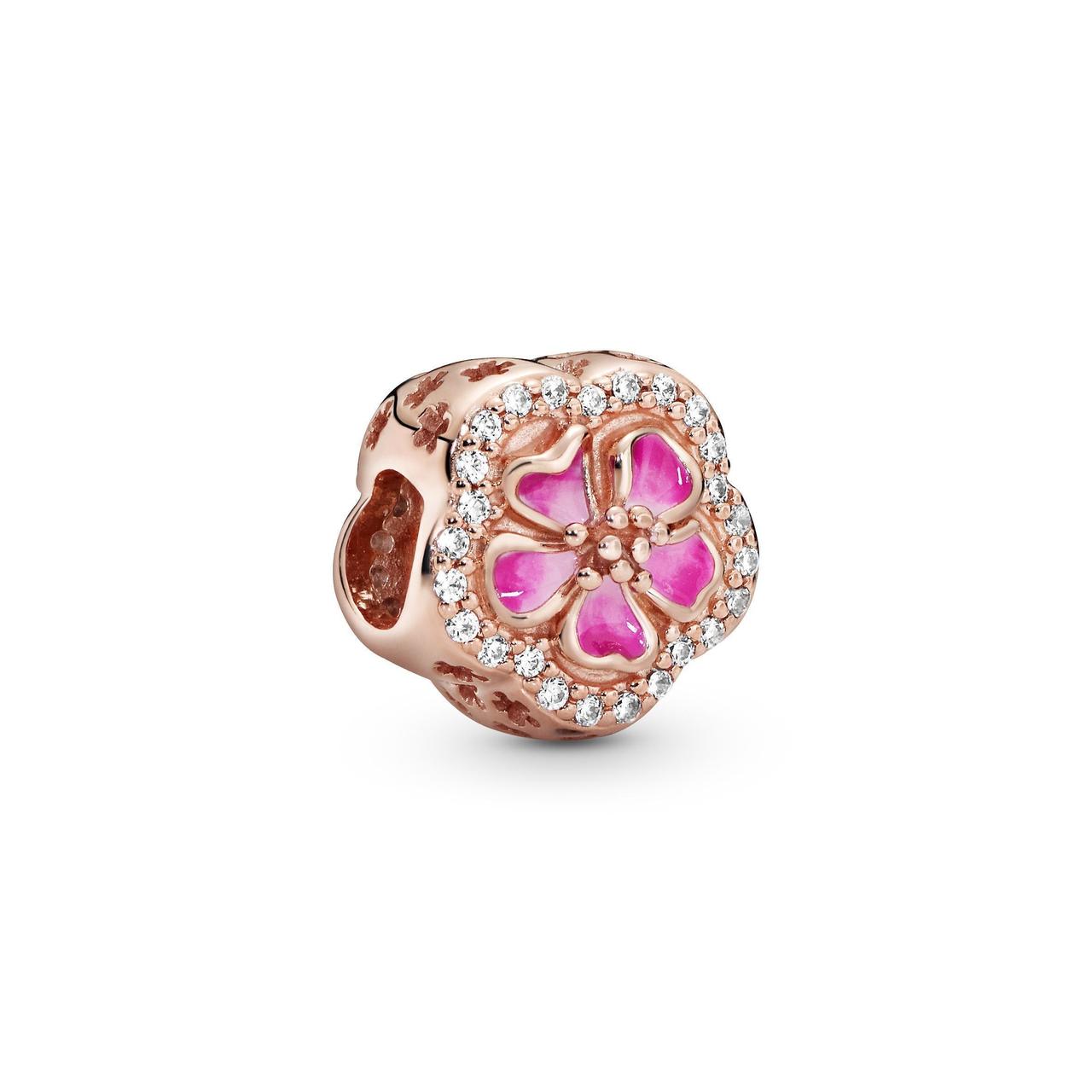 Срібна намистина Pandora   Персиковий колір    788079CZ