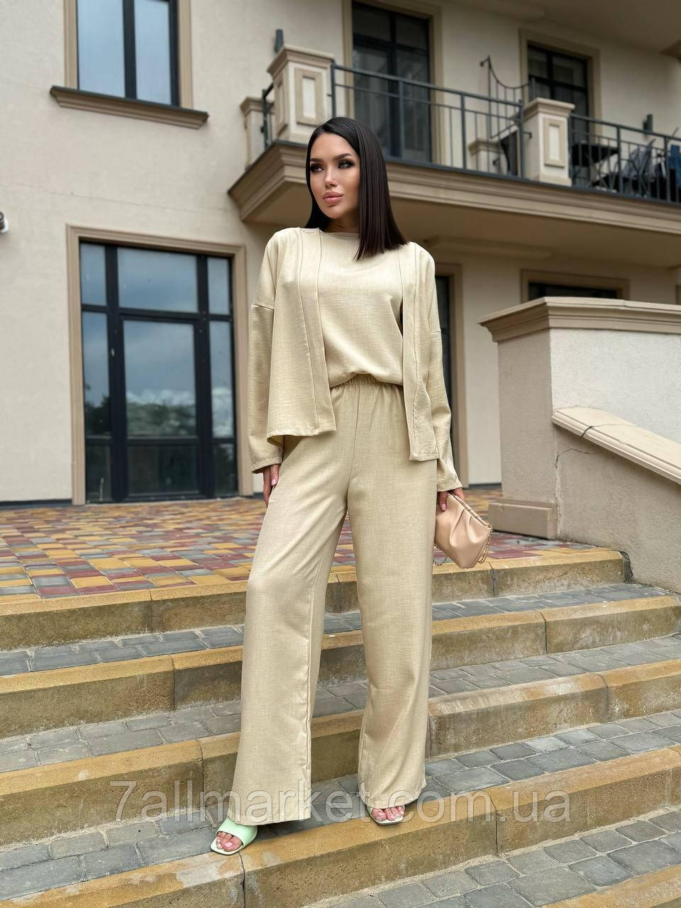 Костюм жіночий трійка льон р.42-52 (3кв) "SAFINA" купити недорого від прямого постачальника