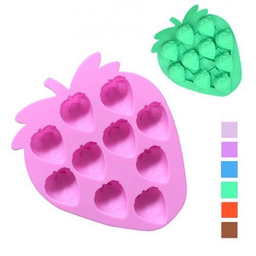 Форма для льоду/шоколаду/мастики силікон "Полуничка" 10шт,19х15,5х2см мікс №MH-3417/Stenson/(240), фото 1