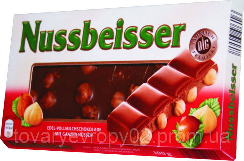 Шоколад молочный Nussbeisser с орехами 100г Германия - фото 1 - id-p435747063