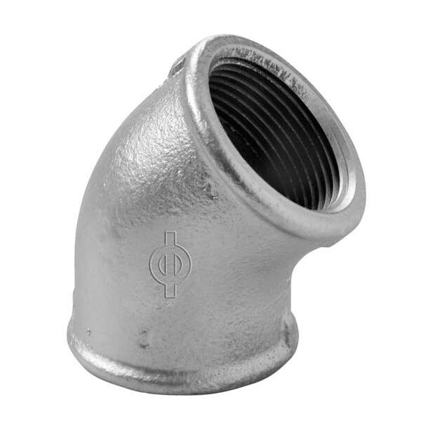 Коліно оцинковане Atusa 1 1/2 ВВ 45°, фото 1