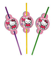 Коктейльні трубочки з гофрою "Кітті", 8 шт.