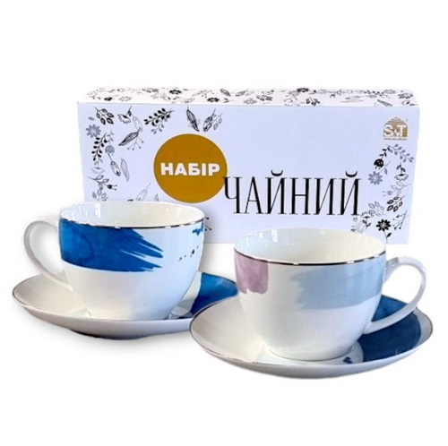 Набір чайний керам. 12предм. (чаш. 240мл+блюд.15см) "Арт" №1753-12/S&T/(8), фото 1