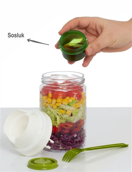 Банка скло "Herevin Decorated Green" 0,66л з кришкою та веделкою №131614-002(12), фото 1