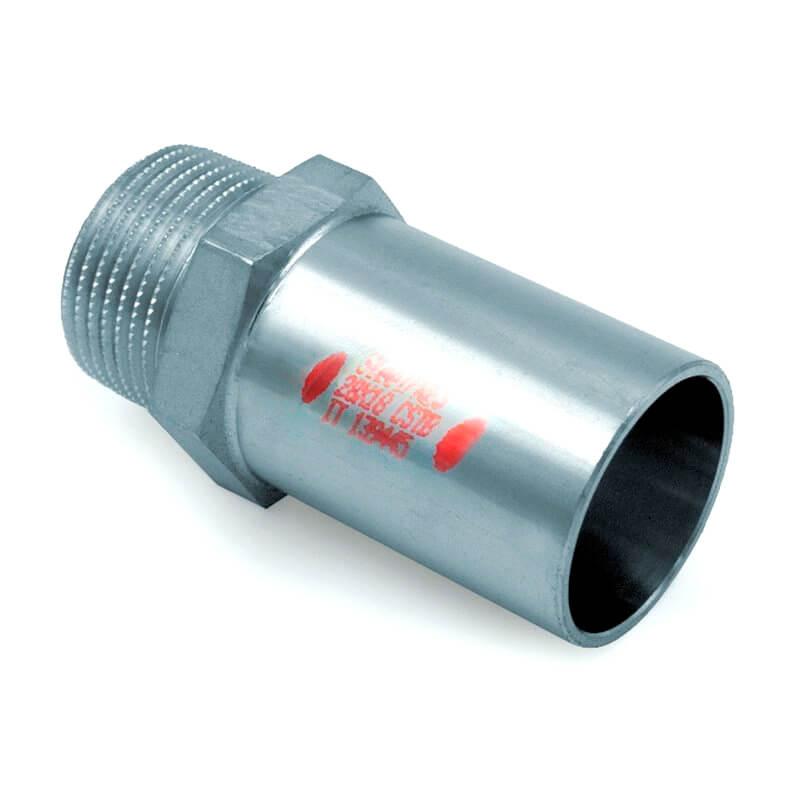 Анабродина-перехідник сталевий RM SteelPres 393/M Ø 18 х 1/2" З оцинкований (отоплення), фото 1