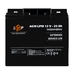 Акумулятор AGM LPM 12V-20 Ah під болт М5