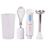 Блендер занурювальний ручний 3 в 1 полегшений 1000 Вт 2 режими швидкості Sokany SK-778-3, фото 2