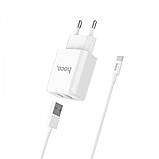 Home Charger 2.1A 2U Micro Cable (1m) Hoco C62A White, фото 5