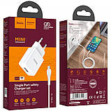 Home Charger 2.1A 1U Micro Cable (1m) Hoco N9 — White, фото 2