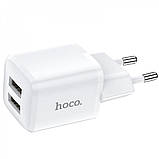 Home Charger 2.4A 2U USB C Cable (1m) Hoco N8 — White, фото 4