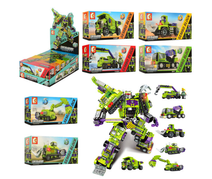 Конструктор 6в1 103081-103086 будтехніка — Робот, від 709 дет, фото 1