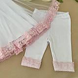 Костюм для хрещення "Чарівна світлинка" інтерлок зріст 68 см (3 – 6 місяців) Betis Білий з пудровим, фото 2