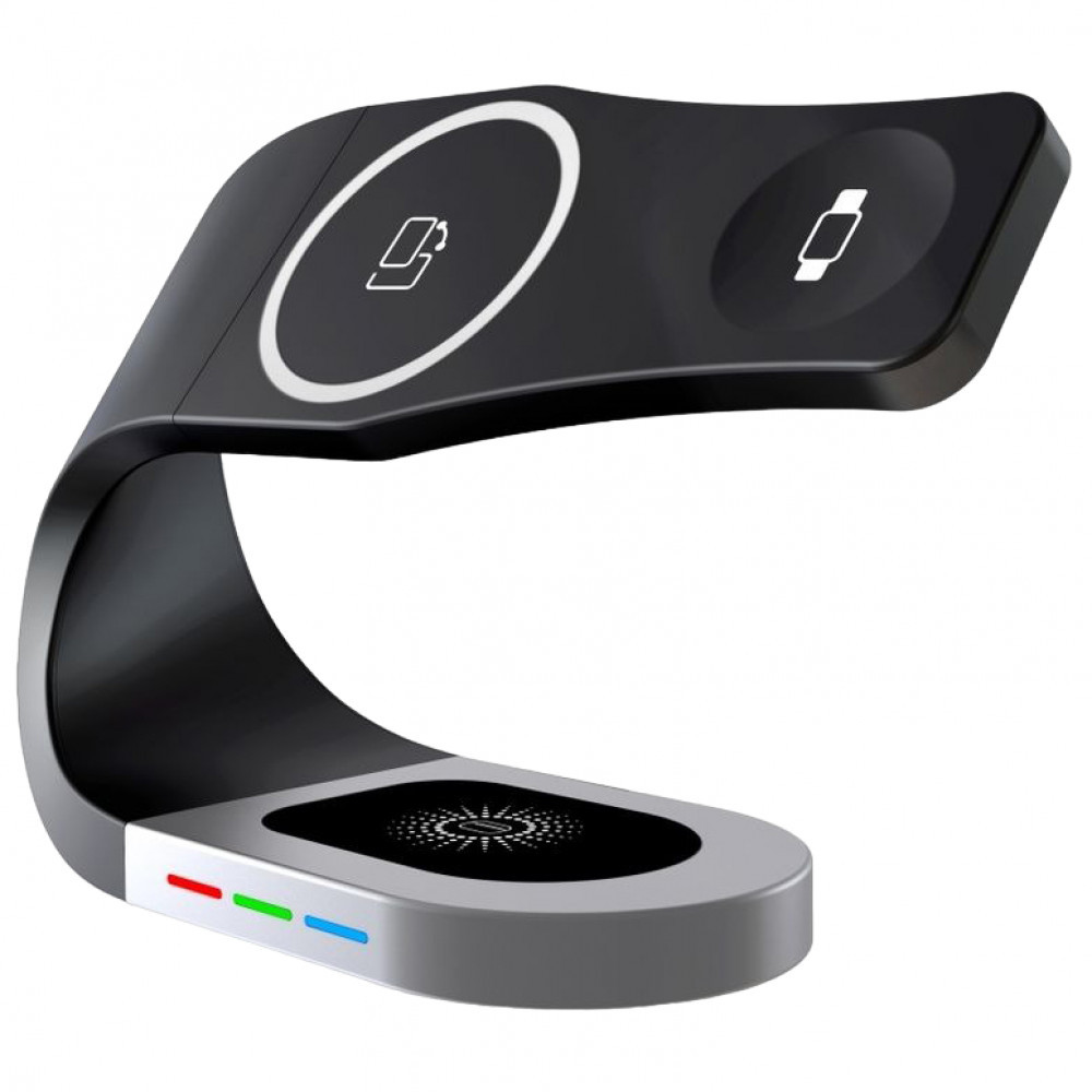 Wireless Charger 3 in 1 15W Y35 — Black, фото 1
