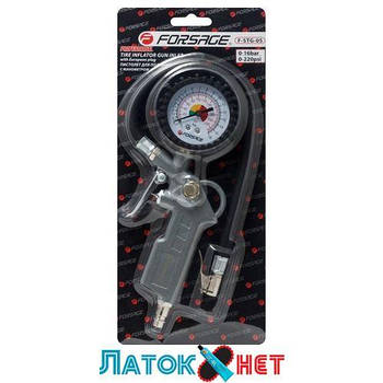 Пістолет для підкачування шин з аналоговим манометром і шлангом 0-16Bar у блістері F-STG-05 Forsage