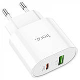Home Charger 20W PD QC3.0 C to Lightning Cable (1m) Hoco C95A — White, фото 3