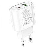 Home Charger 20W PD QC3.0 C to Lightning Cable (1m) Hoco C95A — White, фото 4