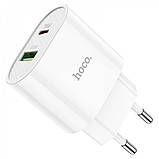 Home Charger 20W PD QC3.0 C to Lightning Cable (1m) Hoco C95A — White, фото 5