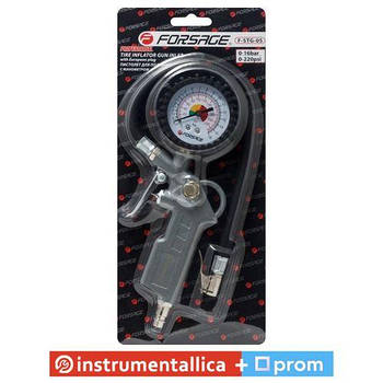 Пістолет для підкачування шин з аналоговим манометром і шлангом 0-16Bar у блістері F-STG-05 Forsage