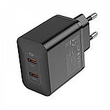 Home Charger 45W GaN 2 PD Hoco N35 Streamer — black, фото 3