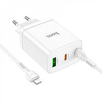Home Charger 35W PD QC3.0 C to Lightning Cable (1m) Hoco N33 — White