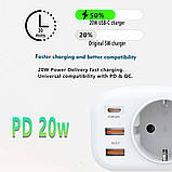 Мережевий перехідник 20W PD QC3.0 2U 1C — Earldom ES-SC18, фото 2