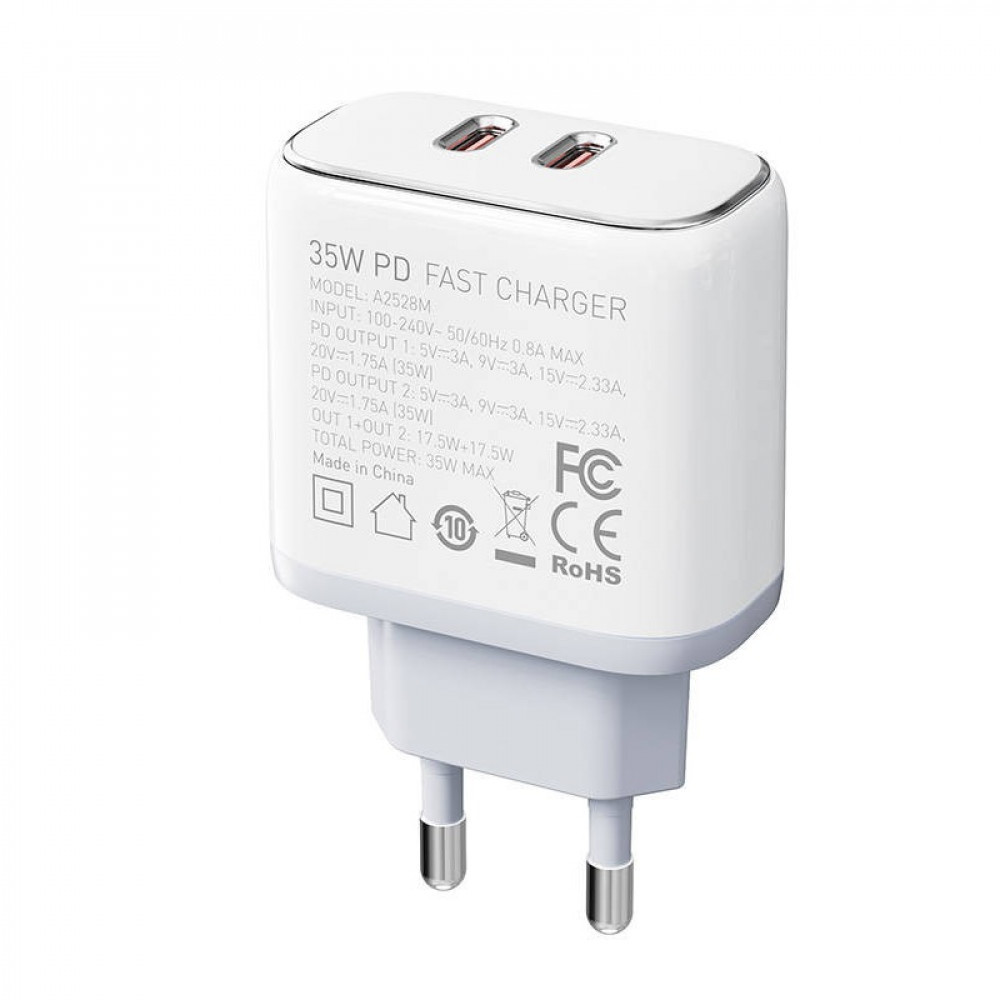 Home Charger 35W 2C Ldnio A2528C White, фото 1