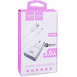 Home Charger 2.0A QC2.0 Lightning Cable (1m) Veron AD-19L, фото 2