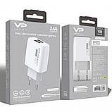 Home Charger 2.4A 2U USB C Cable (1m) Veron AC62C, фото 2