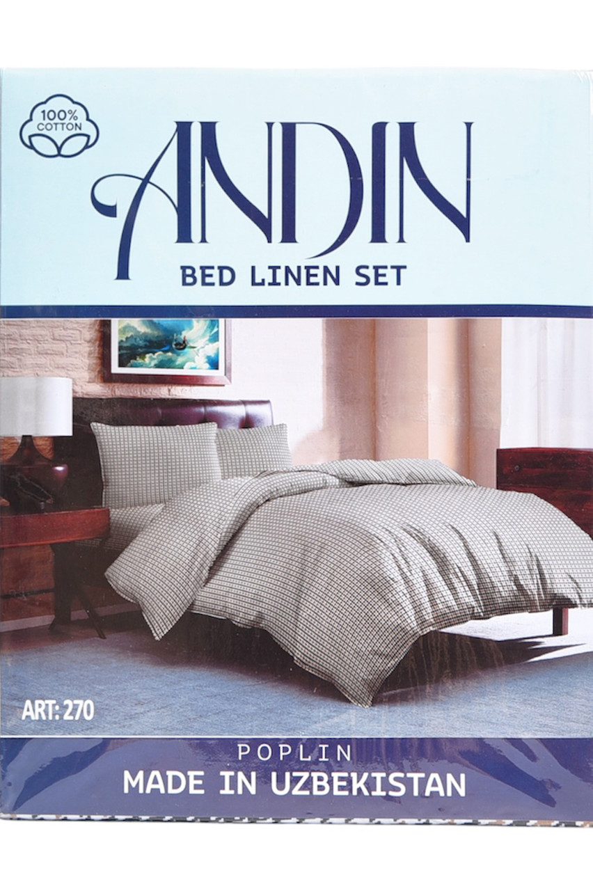 Комплект постільної білизни білого кольору євро 182082P, фото 1