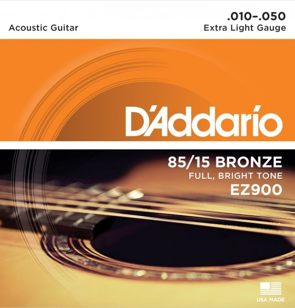 Струни для акустичної гітари D'addario EZ900 85/15 10-50